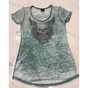 Vintage Harley-Davidson Skull Wings Bruce Rossmeyer Daytona Semi Sheer T Shirt